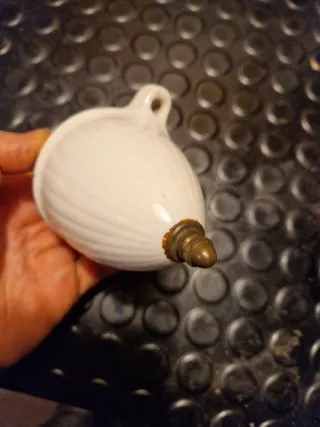 Lámpara antigua porcelana y metal