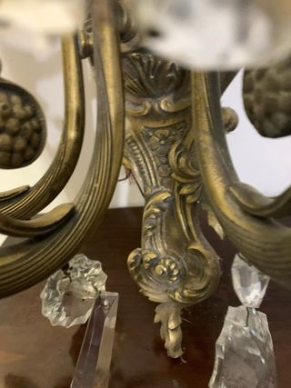 Coppia Applique Bronzo Cristallo Vintage