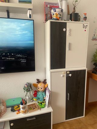 Mueble salón blanco/gris oscuro