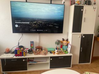 Mueble salón blanco/gris oscuro