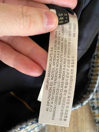 Abrigo Massimo Dutti cuadros multicolor Mujer S