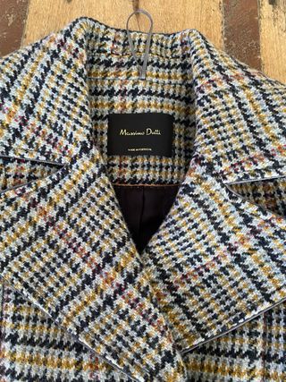 Abrigo Massimo Dutti cuadros multicolor Mujer S