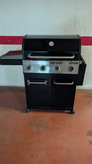 Barbacoa Naterial Negra y Plateada