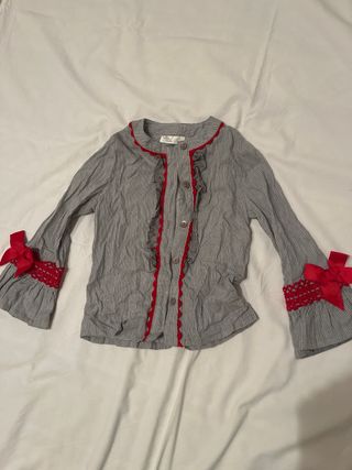 Conjunto Niña Falda y Camisa Gris