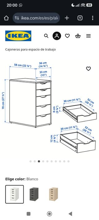 Cajonera Blanca Ikea ALEX. Muy buen estado.