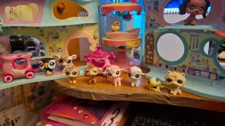 Casa Petshop Articulada con 8 Muñecos