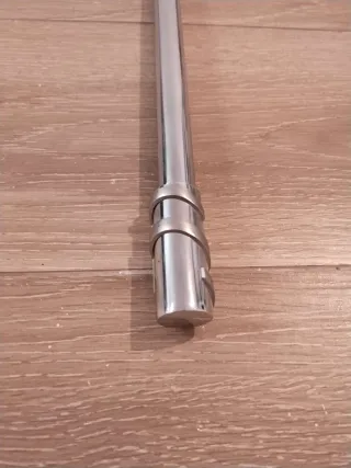 Barra cortina extensible metal plateado