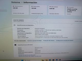 PC Sobremesa i7-7700 8GB RAM 256GB SSD W11