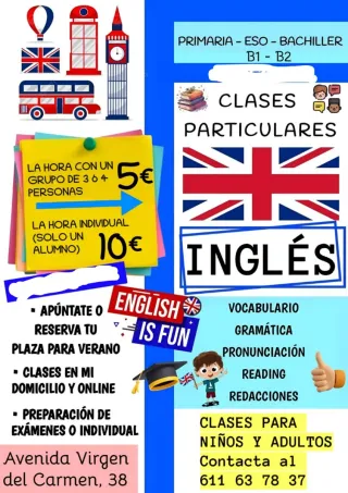 Clases Inglés presencial y online
