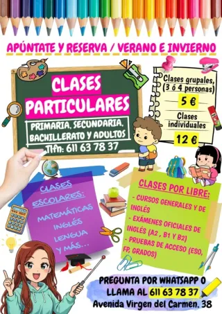Clases particulares presencial y online