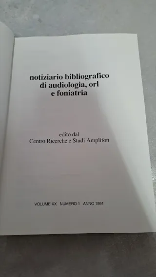 Nozioni bibliografico di audiologia orl e foniatri