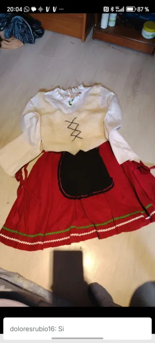 Disfraz infantil rojo y blanco 8a pastorcita