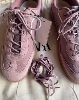 Zapatillas Zara combinadas rosa y beige