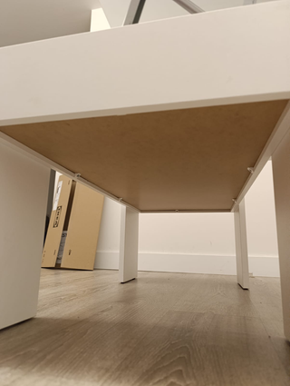 Mesa centro elevable blanca madera