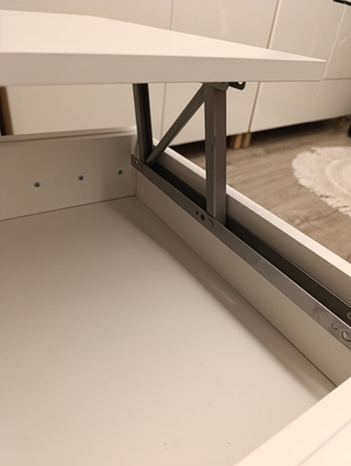 Mesa centro elevable blanca madera