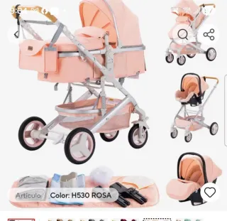 Carro de bebé rosa H530 ROSA