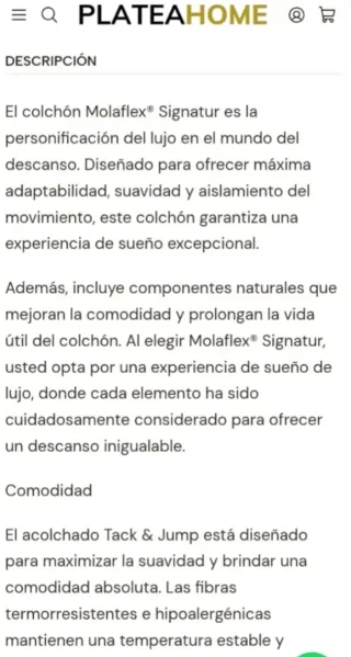 200x200 Signatur Colchon Flex MOLAFLEX 2x2 MUELLES