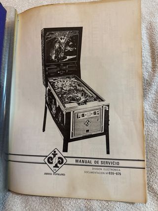 Manuale di servizio per flipper Faeton di Juegos Populares