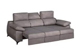 Sofá de tela beige/marrón