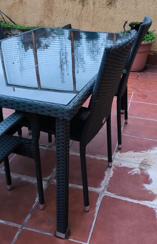 Conjunto de Mesa y Sillas Exterior Terraza/ Jardín