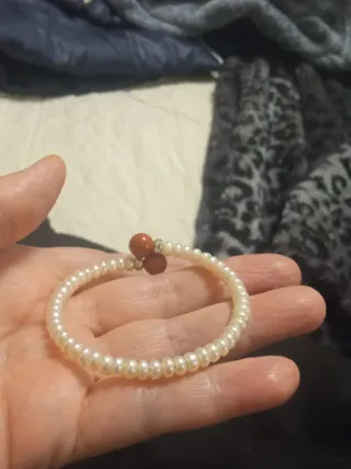 Pulsera perlas genuinas y coralina