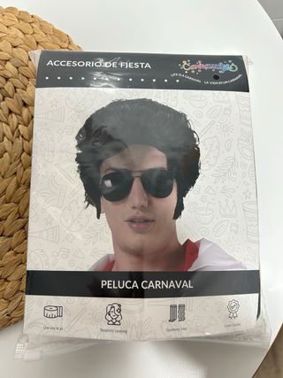 Peluca Carnaval Negra Estilo Elvis/Grease