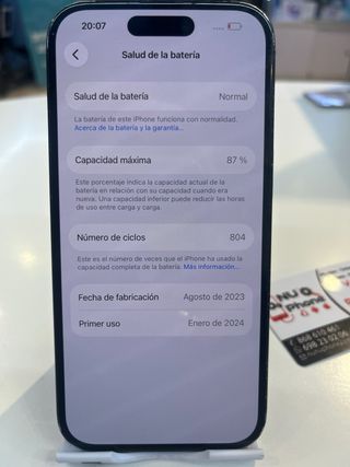 iPhone 15 NEGRO – 256 GB – GARANTÍA 6 MESES