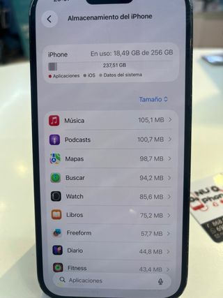 iPhone 15 NEGRO – 256 GB – GARANTÍA 6 MESES