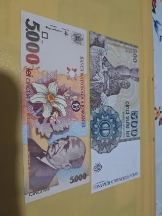 Lote 5 Billetes Rumanía