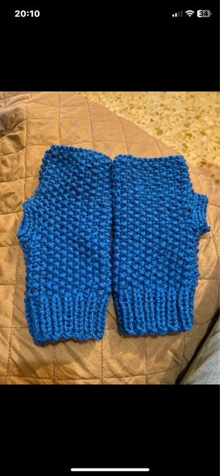 Guanti senza dita blu