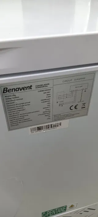 Congelador horizontal Benavent 85 x 64 x 55 cm