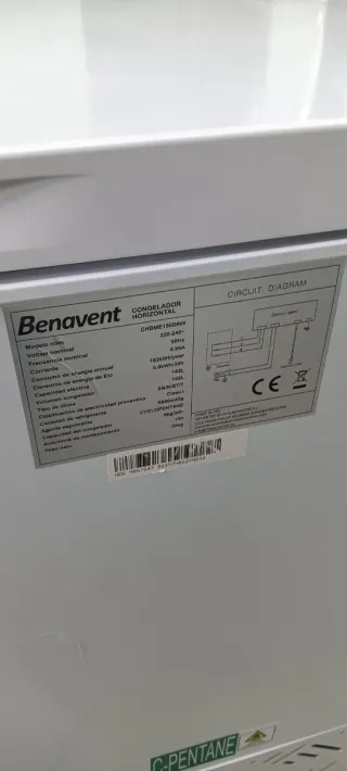 Congelador horizontal Benavent 85 x 64 x 55 cm