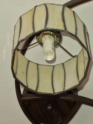 Lámpara plafón forja cristal