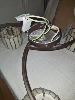 Lámpara plafón forja cristal