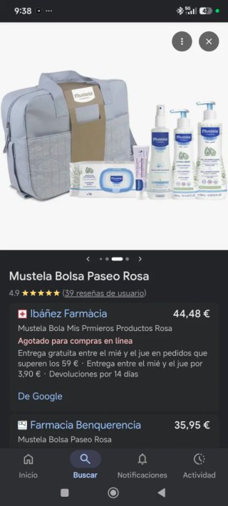 Bolso de carro Mustela gris nubes nuevo