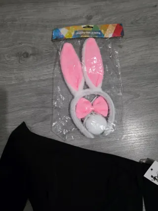 Disfraz Conejita Negro y Rosa Talla Única