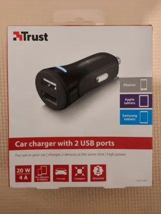 Trust Cargador Coche doble USB PRECINTADO