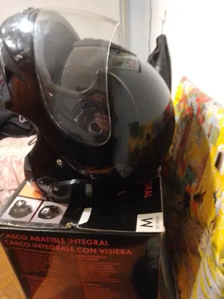 Casco Moto Integral Negro Talla M