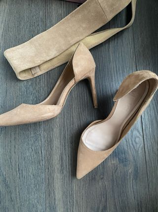 Zapatos Mango camel Tacón