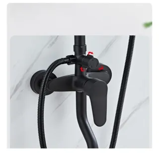 Grifo Ducha Negro y Lavabo