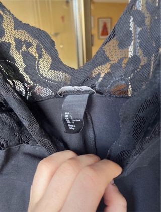 Vestido negro H&M encaje talla L