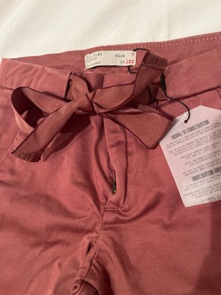Pantalón niña Zara rosa lazo