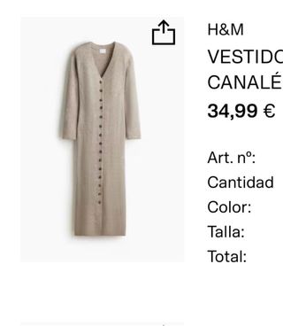 Vestido de punto largo beige/gris