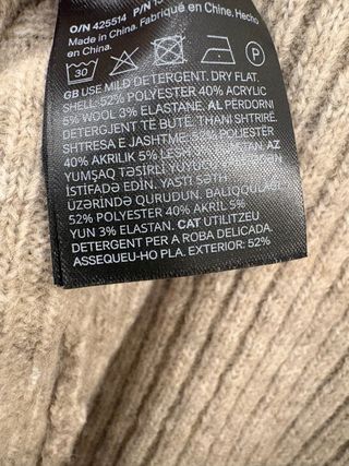 Vestido de punto largo beige/gris