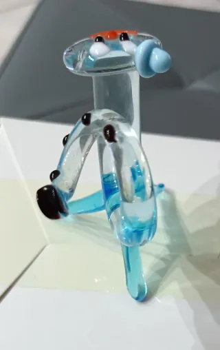 Statuina Gatto Clown stilizzato in vetro di Murano