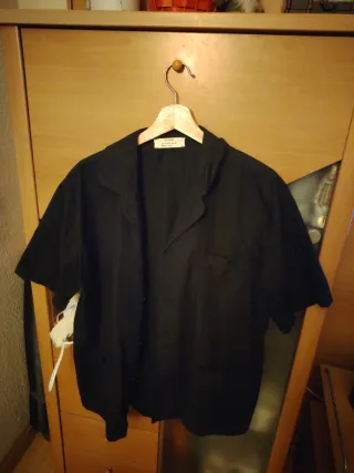 Camisa Zara Negra Manga Corta Talla M