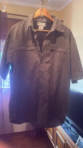 Camisa Columbia Talla M Cuadros Manga Corta