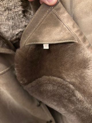 Abrigo doble faz piel vuelta beige/marrón