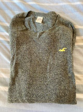 Jersey Hollister Gris y Verde