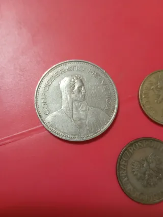 Moneda antigua 5 Francos Suiza 1982